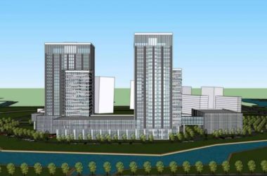 Modern High-Rise Office Building SketchUp Model-BIM WORLD