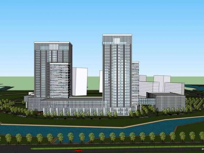 Modern High-Rise Office Building SketchUp Model