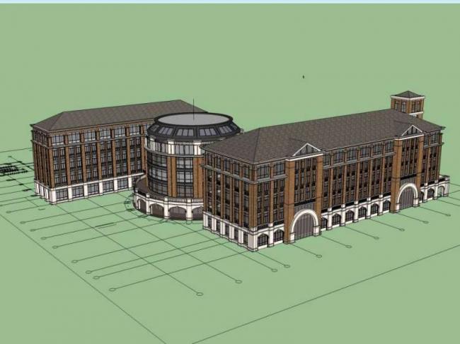 Multi-Story Classical School Building Model | Campus Educational Architecture in SketchUp