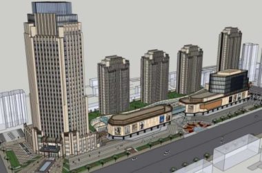 SketchUp Office Model: Classical High-Rise Headquarters Design-BIM WORLD