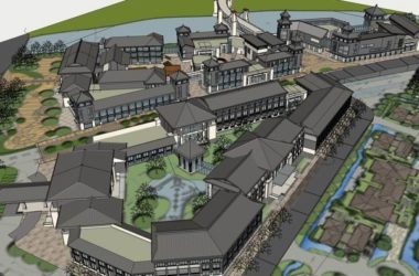 SketchUp Business Model: Multi-Story Commercial Street with Chinese Architectural Style-BIM WORLD
