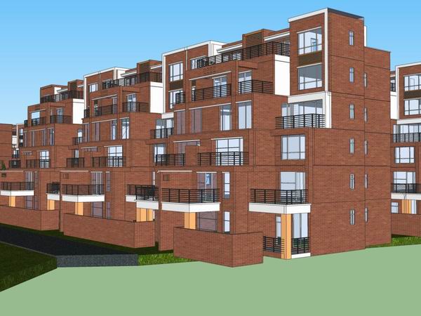 Modern Multi-Story Residential SketchUp Model with Garden House Design