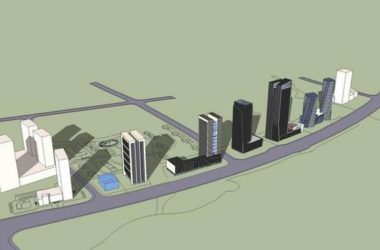 High-Rise Office and Shopping Center Complex in Modern Style | SketchUp Model-BIM WORLD