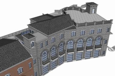 SketchUp Business Model: Multi-Story Streetfront Shops in Classic Commercial Style-BIM WORLD