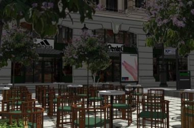 SketchUp Business Model: Multi-Story Commercial and Pedestrian Street in Classic Style-BIM WORLD