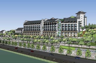 SketchUp Model of a Multi-Story Classical Mountain Hotel-BIM WORLD
