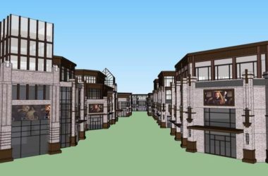 SketchUp Business Model: Multi-Story Classical Commercial and Pedestrian Street-BIM WORLD