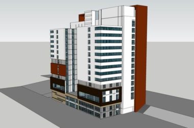 Modern High-Rise Hotel Model in SketchUp-BIM WORLD