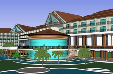 SketchUp Multi-Story Southeast Asian Resort Hotel Model-BIM WORLD