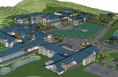 Modern Multi-Story Chinese Style Resort Hotel Model in SketchUp-BIM WORLD