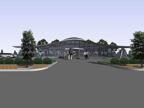 SketchUp Business Model: Modern Multi-Story Commercial Club Design