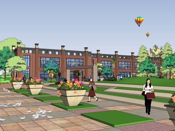 SketchUp Residential Model: Multi-Story Sales Office in Classical Style