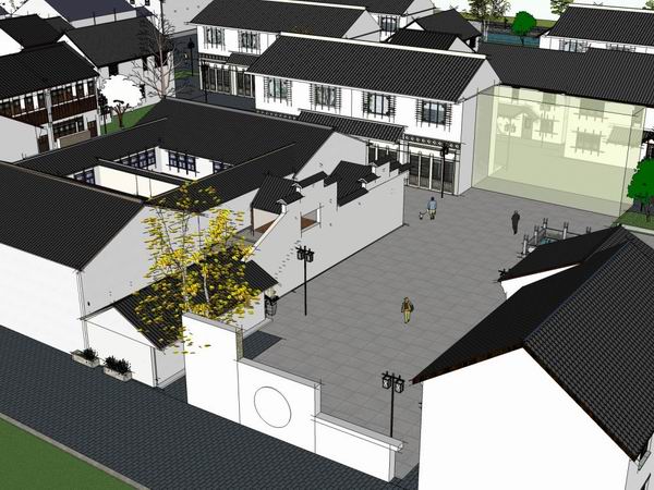 Modern Multi-Story Jiangnan Water Town Residence | SketchUp Residential Model