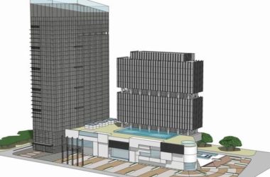 SketchUp Complex Model: Multi-Story High-Rise Office and Commercial Shopping Center in Modern Style-BIM WORLD