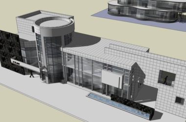 SketchUp Business Model: Modern Multi-Story Sales Office and Residential Design-BIM WORLD