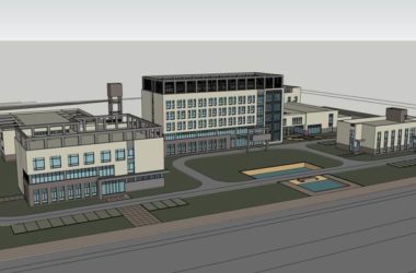 Modern Multi-Story Office Building Model in SketchUp-BIM WORLD
