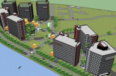 Modern High-Rise Office Building SketchUp Model-BIM WORLD