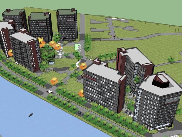 Modern High-Rise Office Building SketchUp Model
