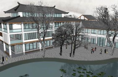SketchUp Business Model: Multi-Story Commercial and Pedestrian Street in Modern Chinese Style-BIM WORLD