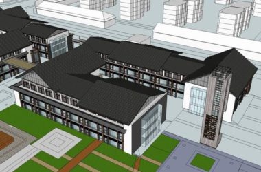 SketchUp Business Model: Multi-Story Commercial Streets Featuring Tourist Attractions in Classical Architecture-BIM WORLD