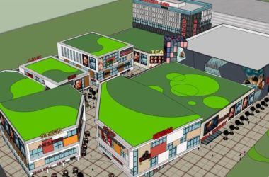SketchUp Business Model: Modern Multi-Story Commercial Plaza with Pedestrian Street-BIM WORLD
