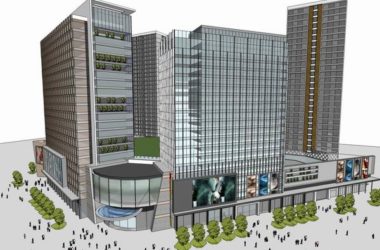 SketchUp Complex Model: Multi-Story High-Rise Office and Commercial Building in Modern Style-BIM WORLD