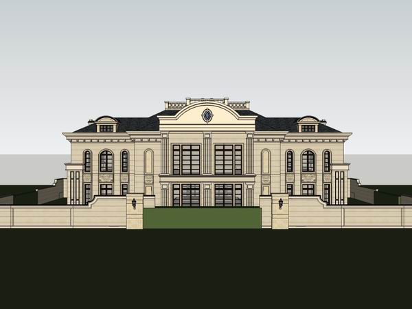 SketchUp Model: Multi-Story Office Building in French Classical Style