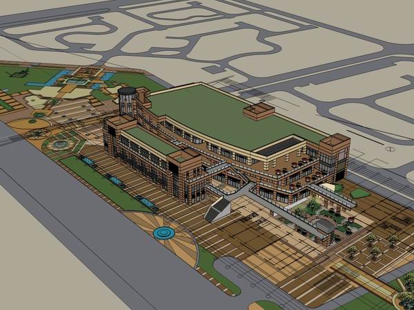 SketchUp Business Model: Multi-Story Classical Commercial City Design