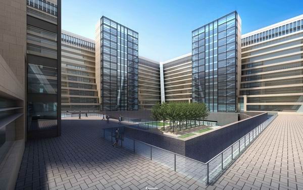 Modern Multi-Story Office Building Model in SketchUp