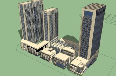 Modern Multi-Story Hotel Model in SketchUp-BIM WORLD