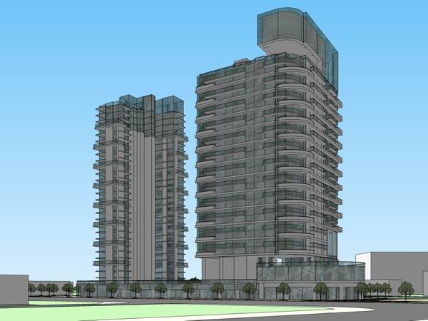 Modern High-Rise Office Building Model in SketchUp