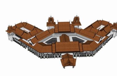 SketchUp Business Model: Multi-Story Commercial Street in Southeast Asian Classical Style-BIM WORLD