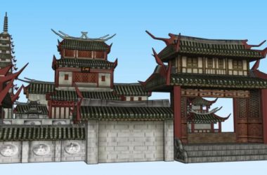 SketchUp Model of Ancient Chinese Multi-Story Temple Architecture-BIM WORLD