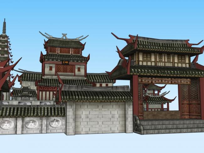 SketchUp Model of Ancient Chinese Multi-Story Temple Architecture