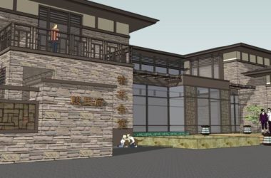 SketchUp Cultural Model: Multi-Story Elm Club in Classical Architectural Style-BIM WORLD