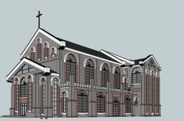 SketchUp Cultural Model: Multi-Story Western Classical Church Architecture-BIM WORLD