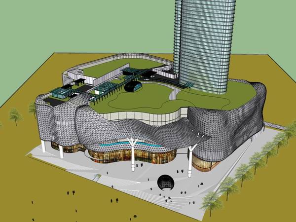 SketchUp Complex Model | Ultra-Modern High-Rise Office and Commercial Building in Singapore’s ION District