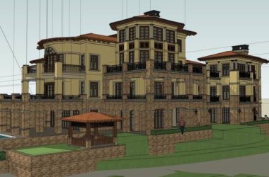 SketchUp Business Model: Multi-Story Classical Style Commercial Club Design-BIM WORLD