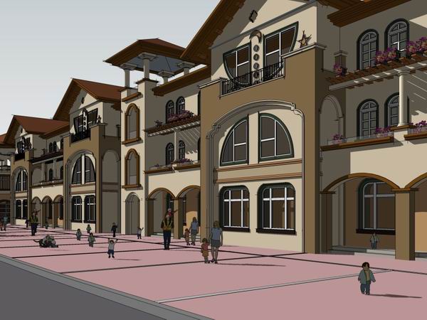 Multi-Story Classical Style Kindergarten Campus Model in SketchUp