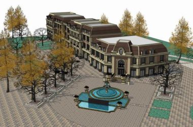 SketchUp Business Model: Multi-Story Classical Commercial Street Design-BIM WORLD