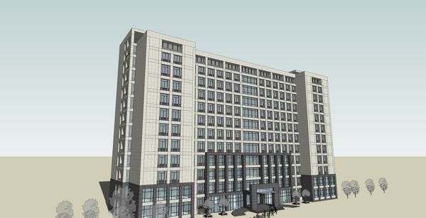 Classical Multi-Story Administrative Office Building SketchUp Model
