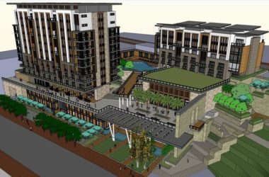 Modern Multi-Story Mountain Hotel Model in SketchUp-BIM WORLD