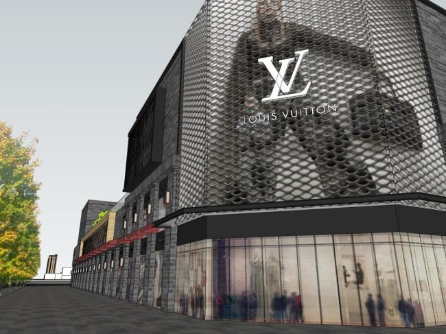 SketchUp Business Model: Multi-Story Commercial Street in Modern Chinese Style