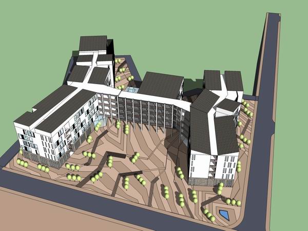 Modern Multi-Story School Campus Design in SketchUp