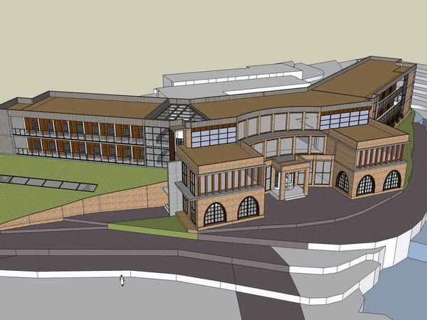SketchUp Hotel Model: Classic Multi-Story Mountain Inn Design