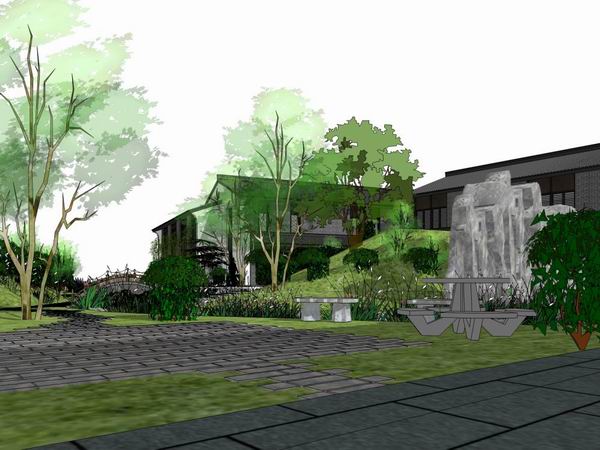 Multi-Story Training Center Campus Model in Chinese Architectural Style | SketchUp School Design
