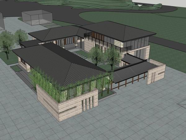 Classical Multi-Story Office Building Model in SketchUp