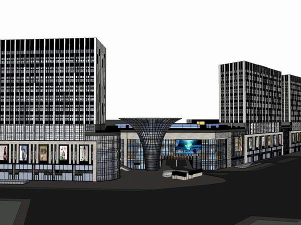 SketchUp Business Model: Multi-Story Longfor Development at Chengdu Beicheng Tianjie Commercial Street in Modern Style