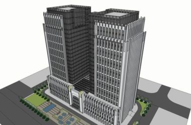 Modern High-Rise Hotel Model in SketchUp-BIM WORLD