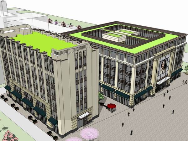Classical Multi-Story Hotel Model in SketchUp